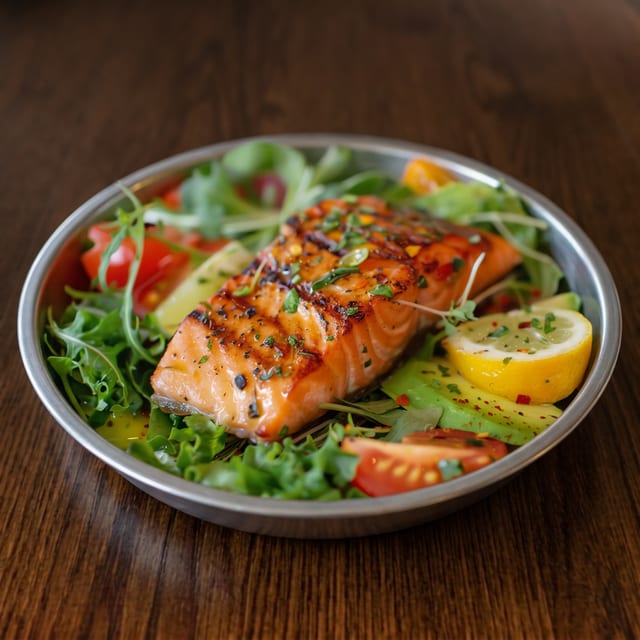 Grilled Salmon Salad.